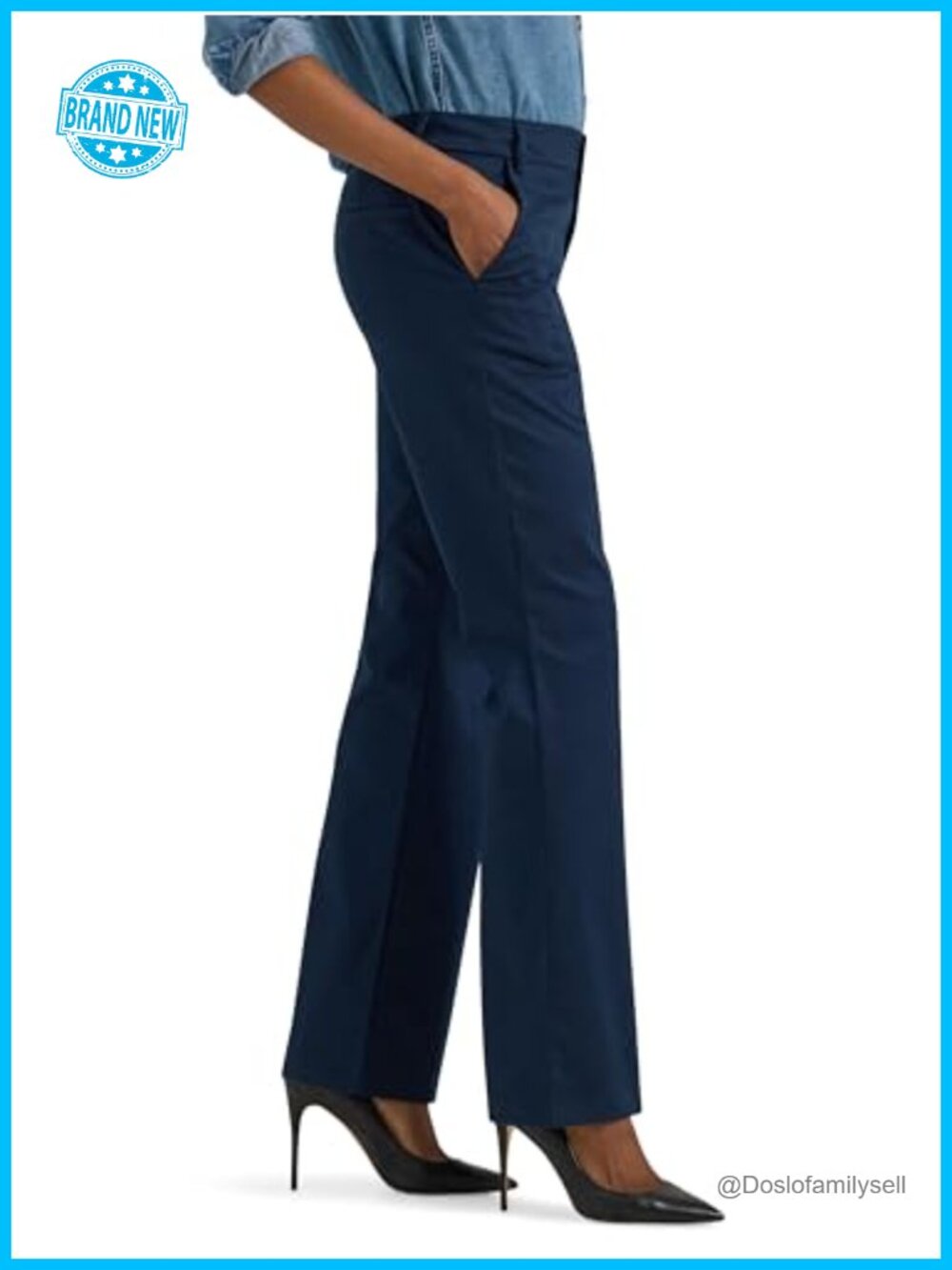 Wrinkle Free Mid Rise Bootcut Pants Regular Fit Stretch - Picture 2 of 6